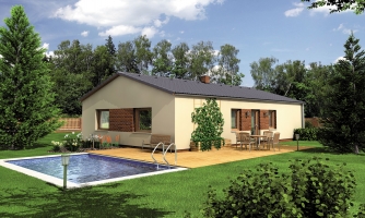 Simple narrow 4-room family house.